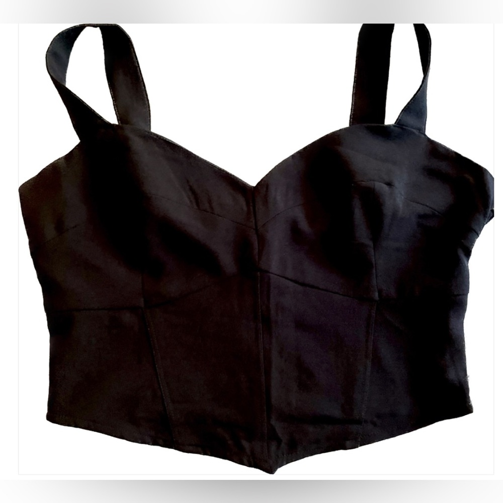 🎽Abercrombie & fitch, side zip closure crop top, M, Black